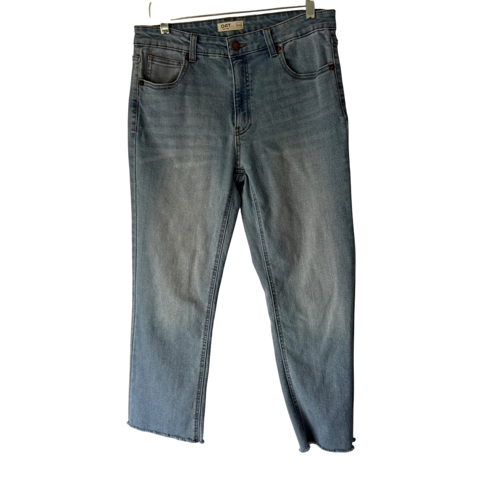 OAT New York Jeans Womens Size 10/30 Light Wash Denim Cropped Raw Hem